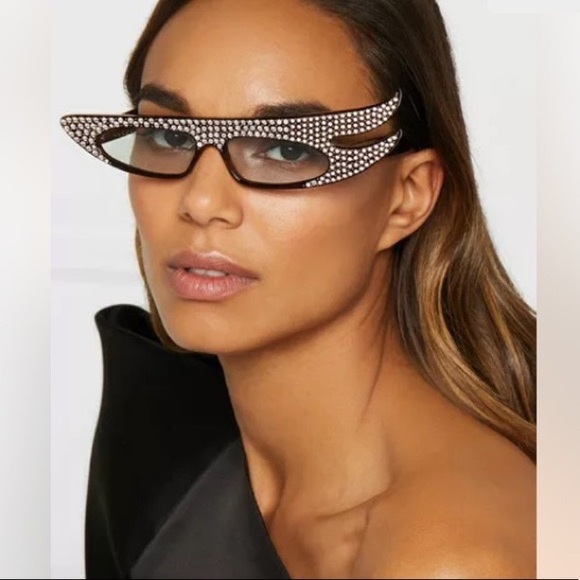 GUCCI 56MM Crystal Embellished Asymmetrical Cat Eye Havana Sunglasses - Picture 13 of 16